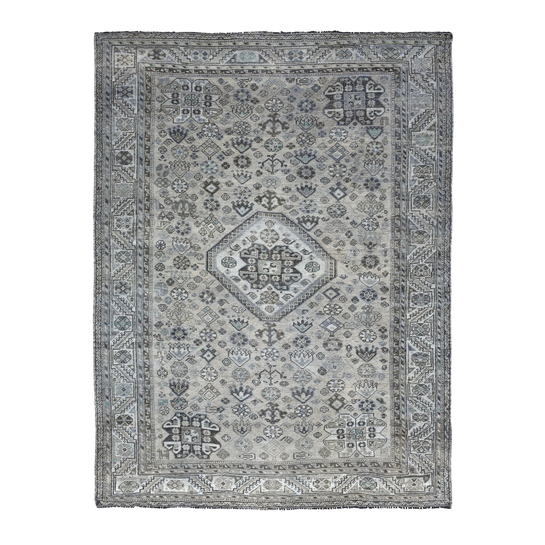 Transitional Wool Hand-Knotted Area Rug 7'0